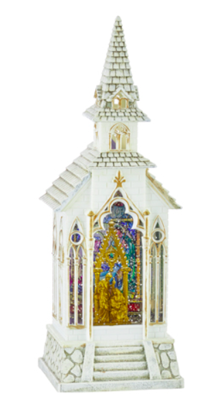 13" Holy Family Lighted Water Church