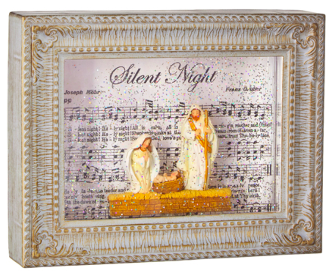10" Holy Family Musical Lighted Water Picture Frame