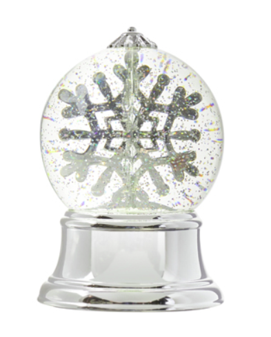 RAZ Holiday Water Lanterns - 18cm/7" Spinning Snowflake Waterglobe