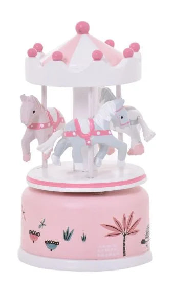 Wooden Carousel Pink Sml