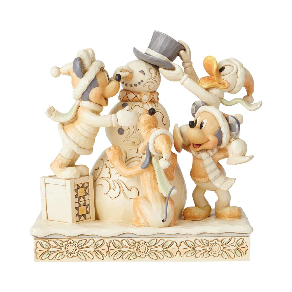 Jim Shore Disney Traditions - White Woodland Mickey & Friends - Frosty Friendships