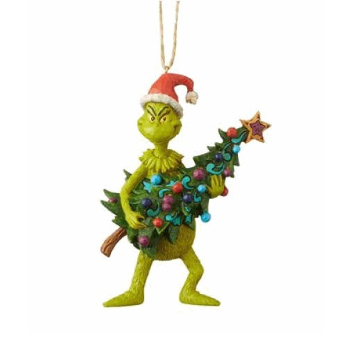 (Pre Order) Grinch by Jim Shore - 12.5cm/4.92" Grinch With Tree Hanging Ornament