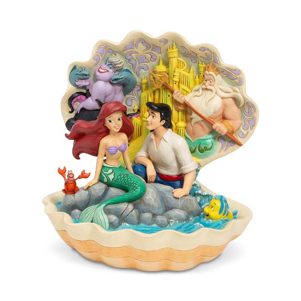 Jim Shore Disney Traditions - Little Mermaid in Shell Scene- Seashell Scenario Figurine