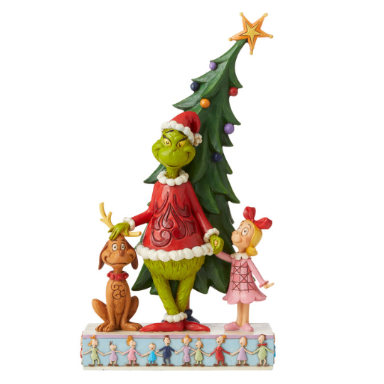 Grinch by Jim Shore - 28.5cm/11.2" Grinch, Max and Cindy by Tree