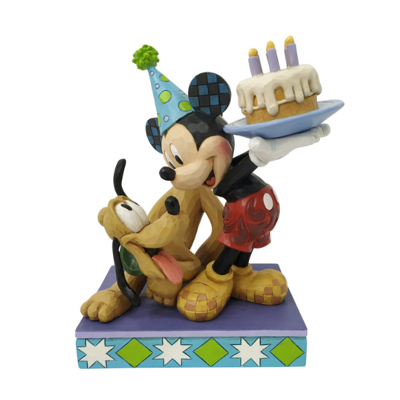 Jim Shore Disney Traditions Pluto and Mickey Birthday Figurine