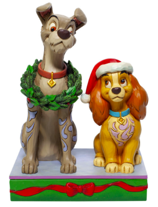 Disney Traditions  - 17cm/6.6" Christmas Lady & Tramp, Decked Out Dogs
