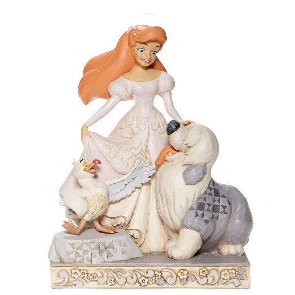 Jim Shore Disney Traditions - White Woodland Ariel with Max & Seb