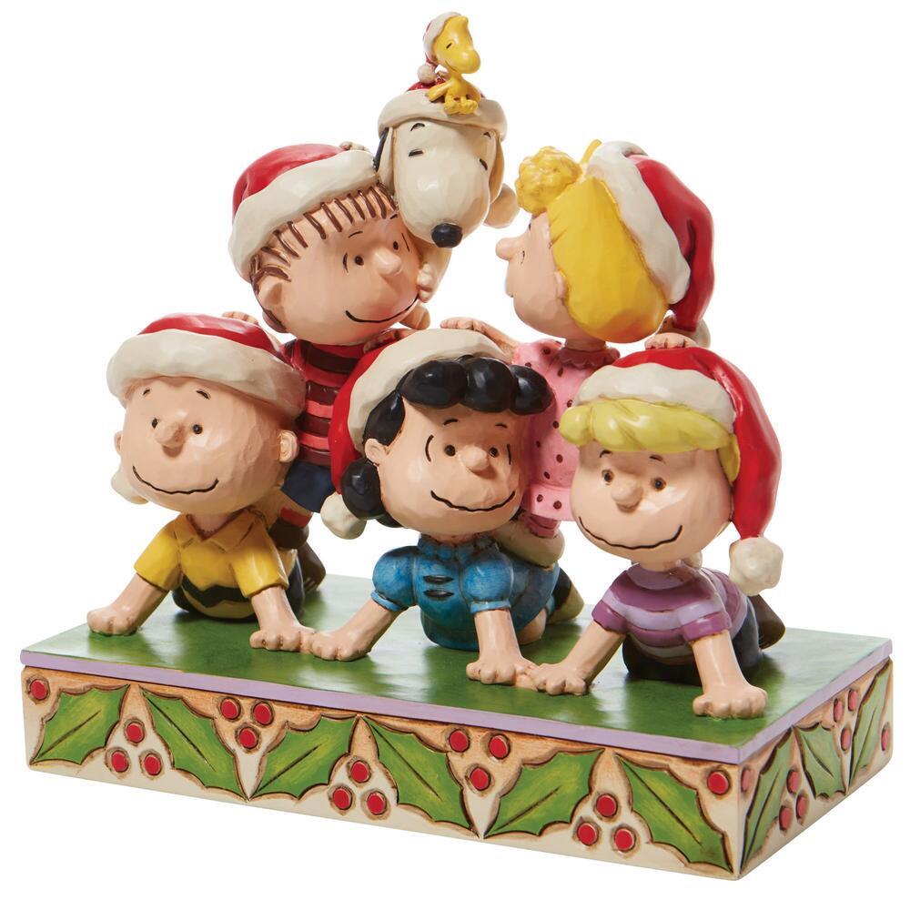 PEANUTS BY JIM SHORE - PEANUTS HOLIDAY PYRAMID - STACKED WITH FRIENDSHIP