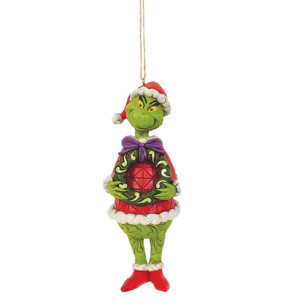Grinch by Jim Shore - 13cm Grinch Holding Wreath HO