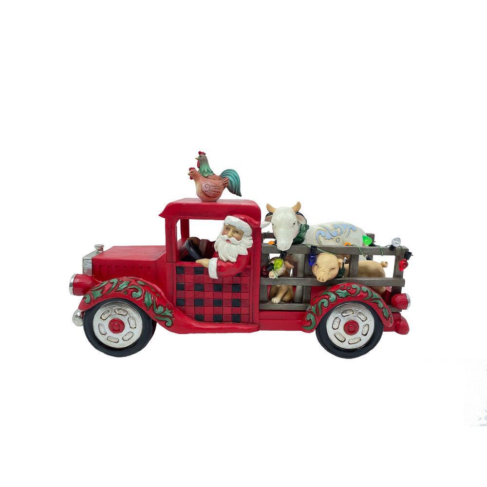Country Living By Jim Shore - 12.5cm/5" Santa Driving Truck Country Christmas Cargo