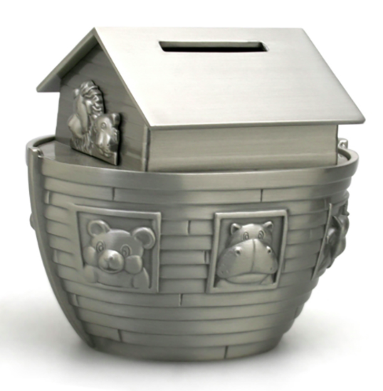 Noah's Ark Pewter Effect Money Box