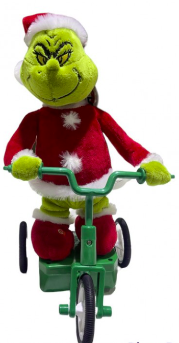 Dr. Seuss Animated Grinch on Scooter 30cm - Green