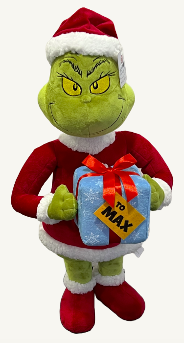 (Pre Order) Dr Seuss Holiday Greeter Grinch With Present For Max