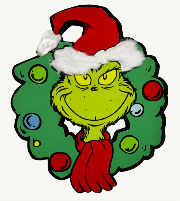 Dr Seuss Whimsy Wall Decor Grinch With Wreath