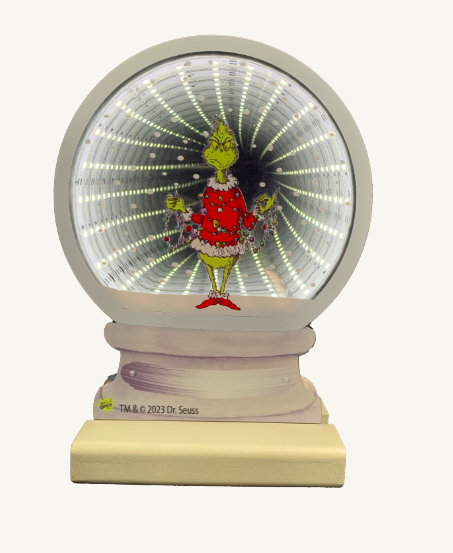 Dr Seuss Grinch And Garland Infinity Snow Globe