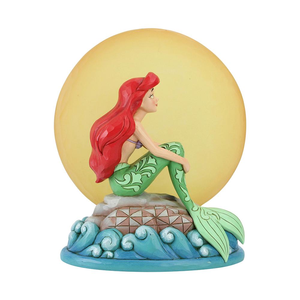 Jim Shore Disney Traditions - Ariel with Light Up Moon - Mermaid By Moonlight