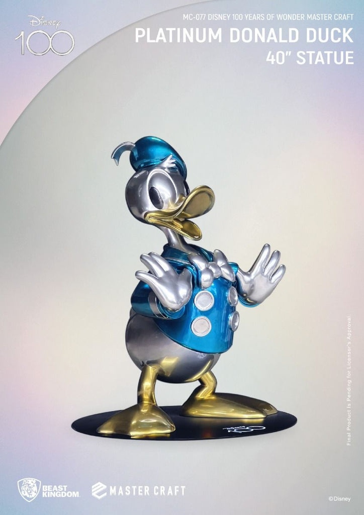 Beast Kingdom Master Craft Disney 100 Years of Wonder Platinum Donald Duck 40"