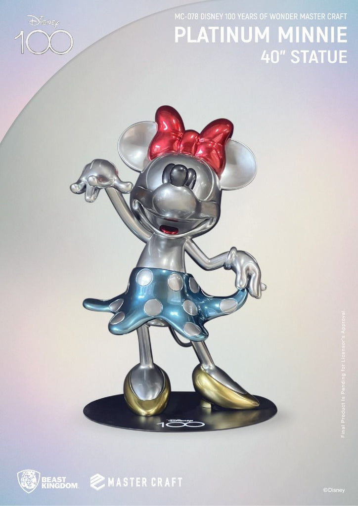 Beast Kingdom Master Craft Disney 100 Years of Wonder Platinum Minnie Mouse 40"