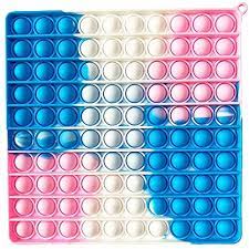 Blue, Pink and White Large Square Push and Pop