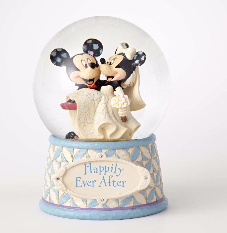 Jim Shore Disney Traditions Water Ball - Mickey And Minnie Mouse - Happily Every After