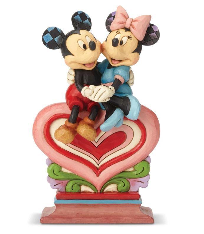 Jim Shore Disney Traditions - Mickey And Minnie Sitting On Heart Figurine