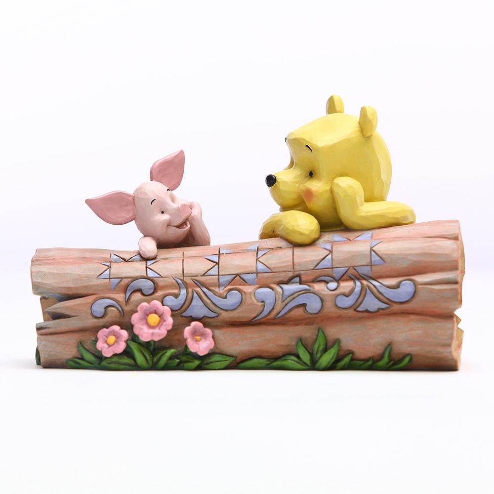 Jim Shore Disney Traditions - Pooh And Piglet On A Log - Truncated Conversation