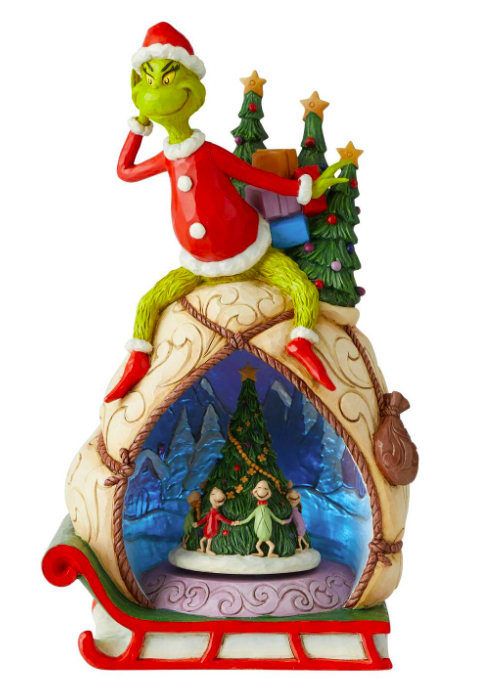Grinch by Jim Shore - 29cm Grinch with Lit Rotating Scene