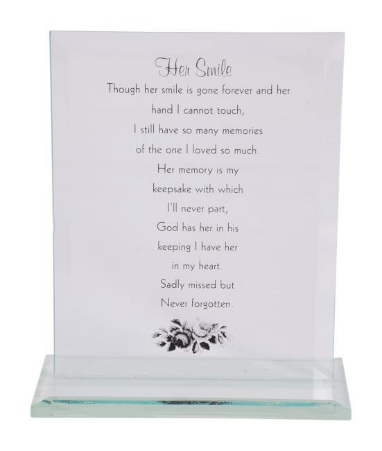 Her Smile Glass Plaque