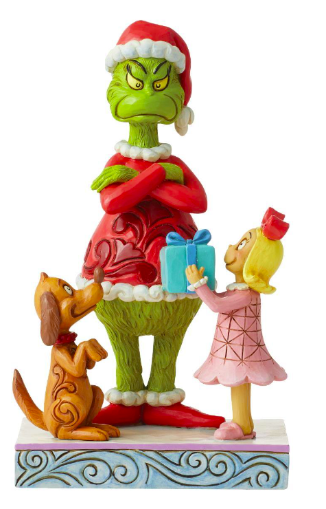 Grinch by Jim Shore - 18.4cm/7.2" Max and Cindy Giving Gift to Grinch
