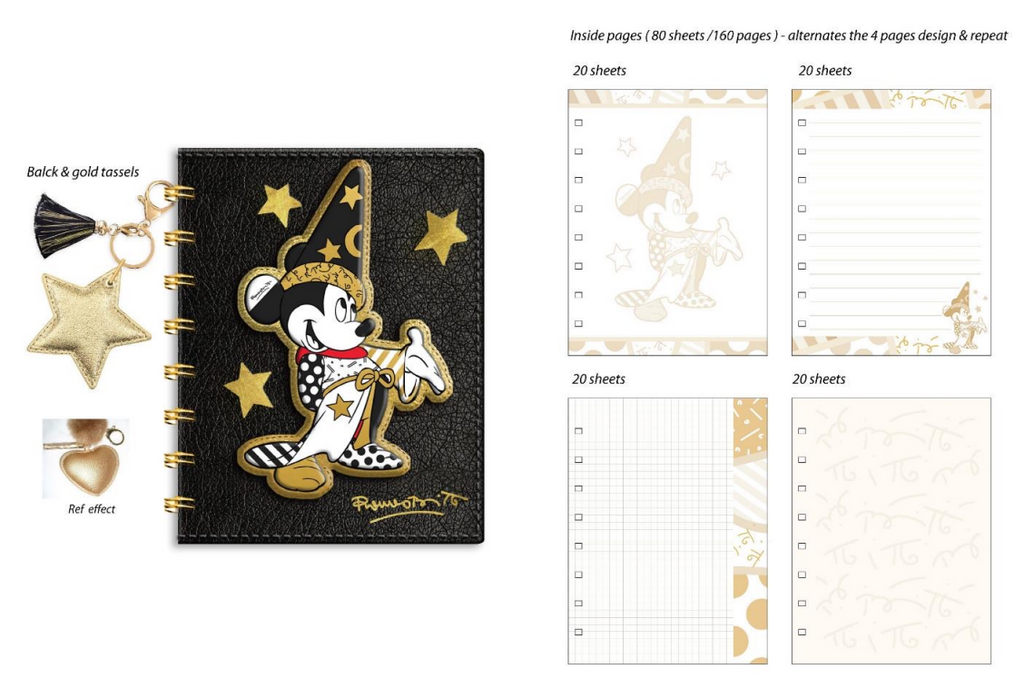 Britto Midas Faux Leather Notebook - Sorcerer Mickey