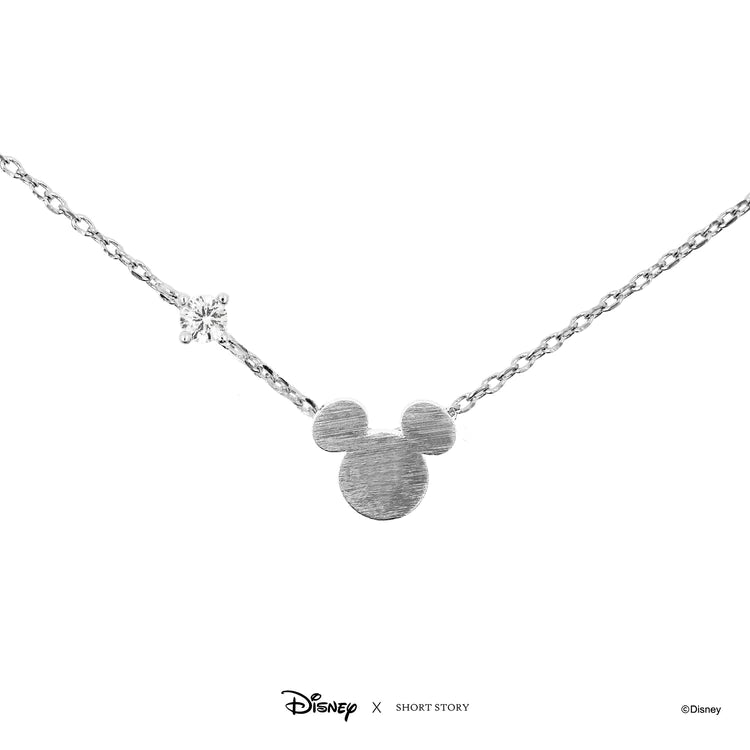 Collector's Edition Enchanted Disney 100th Anniversary 1/6 CT. T.W. Diamond  Script Necklace in Sterling Silver | Zales